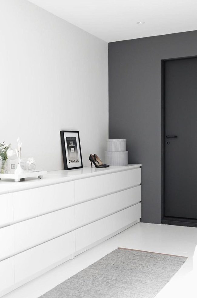White Dresser Gray Doors Balance