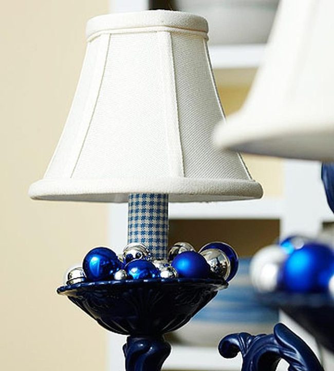 Dark Blue Lamp Silver Ornaments