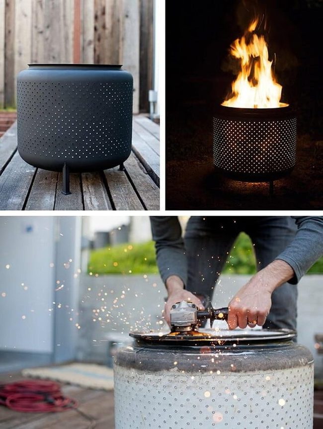 Upcycled Drum Metal Fire Pit