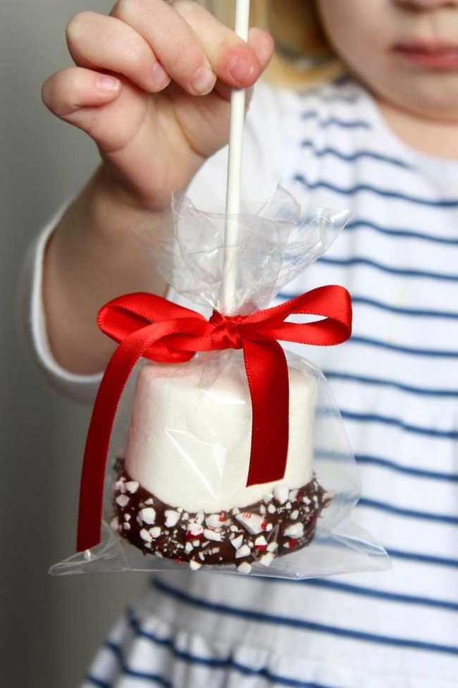 Brown Dipped Marshmallow Bites