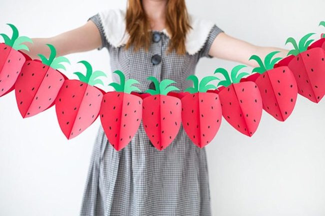 Red Strawberry Handmade Garland
