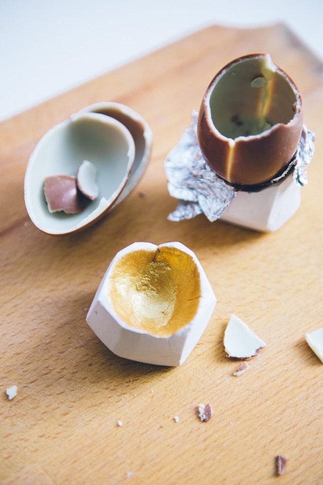 Golden-Lined Chocolate Eggs