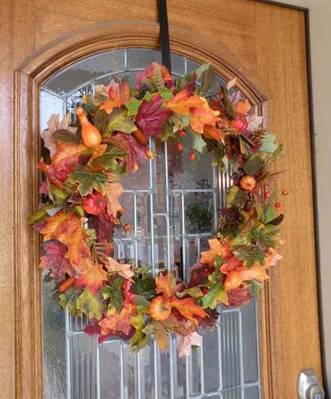 Autumn Leaves Dollar Store Wreath