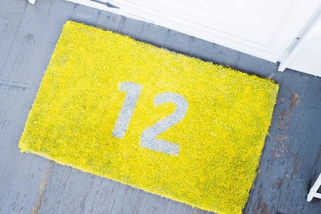 Yellow Number 12 Doormat