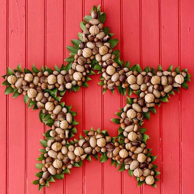 Nutwood Star With Green Leaves