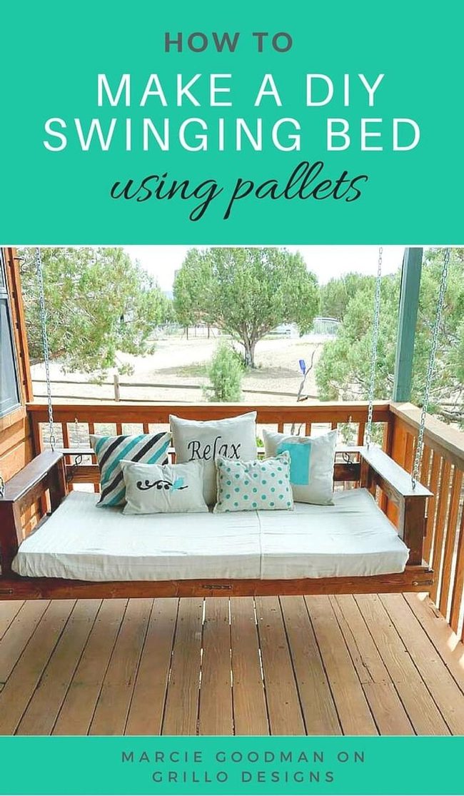 Natural Wood Porch Swing Bed