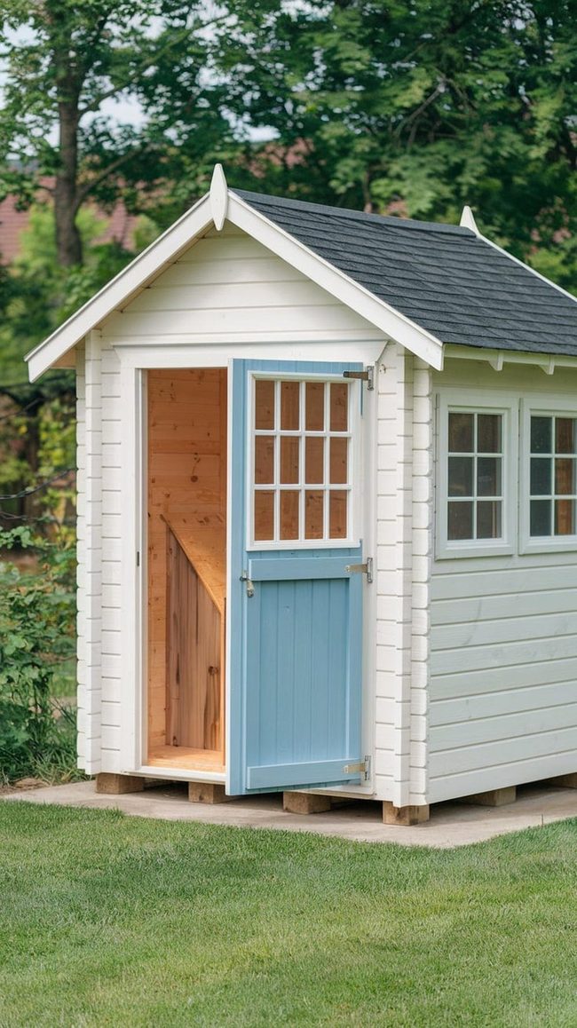 Navy Shed Makeover Paint