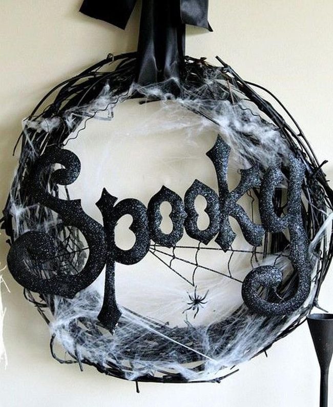 Black Twigs And Spider Webs Wreath