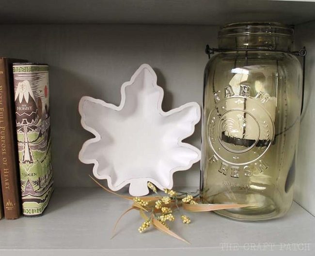 White Leaf Bowl Fall Centerpiece