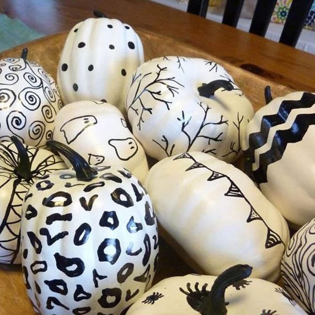 Monochrome Pumpkins Graphic Art