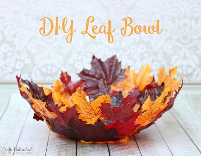 Autumn Leaves Mod Podge Bowl