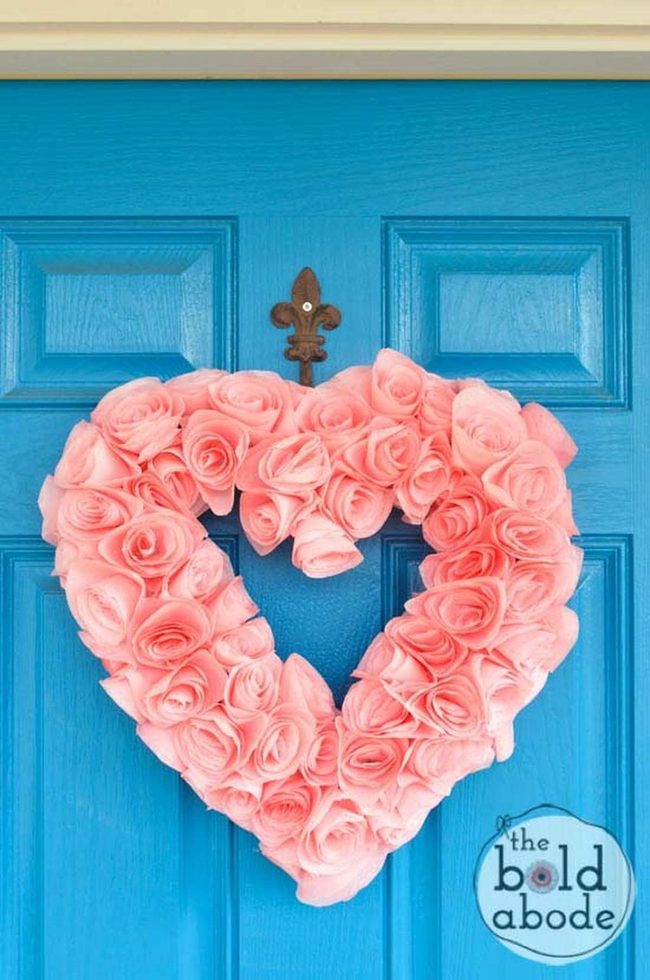 Peach Coffee Filter Wreath