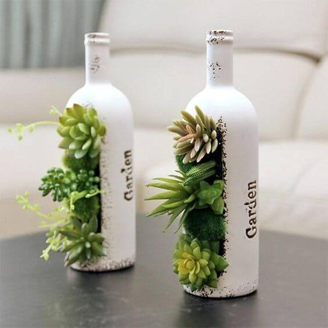White Glass Succulent Tower