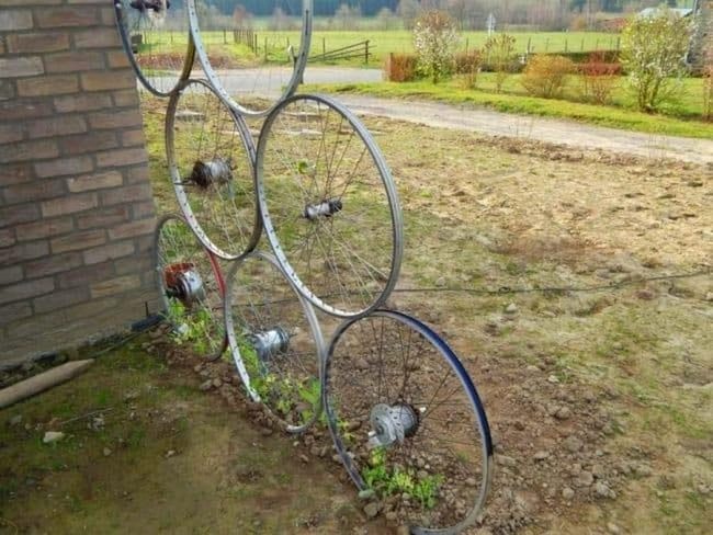 Stacked Metal Rims Garden Art