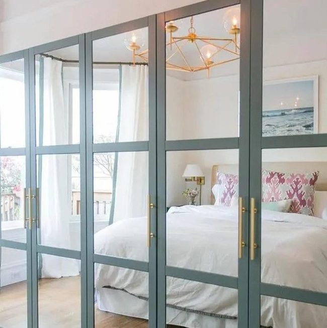 Gold Chandelier White Bedroom
