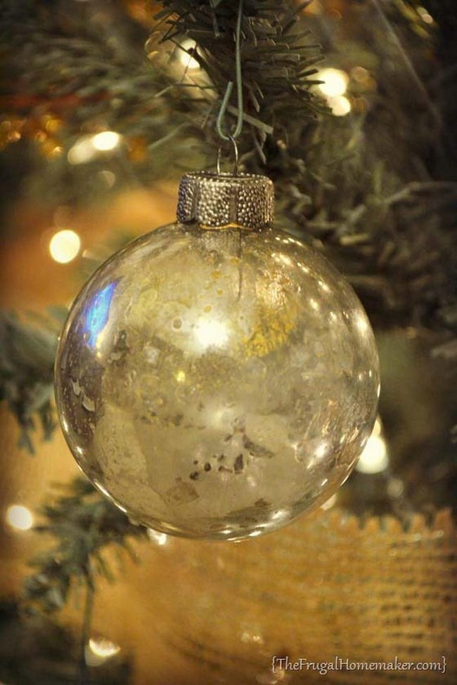 Gold Mercury Glass Ornaments Shimmer