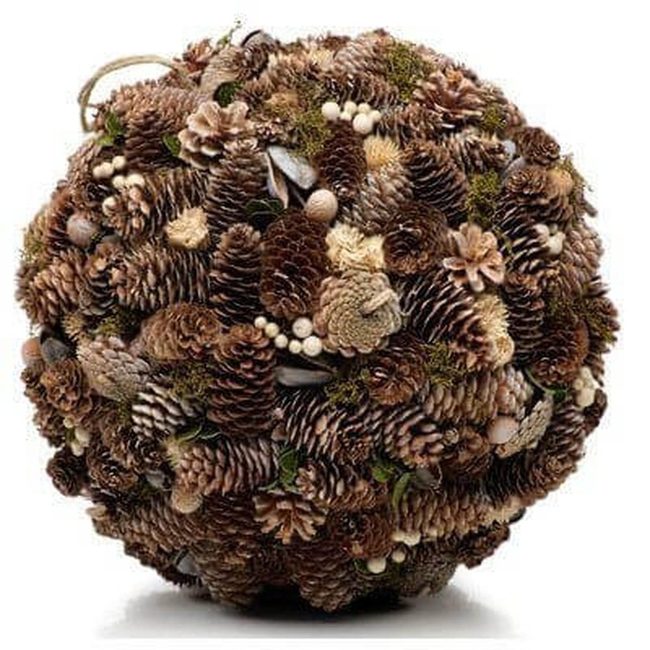 Natural Pinecone Sphere With Moss