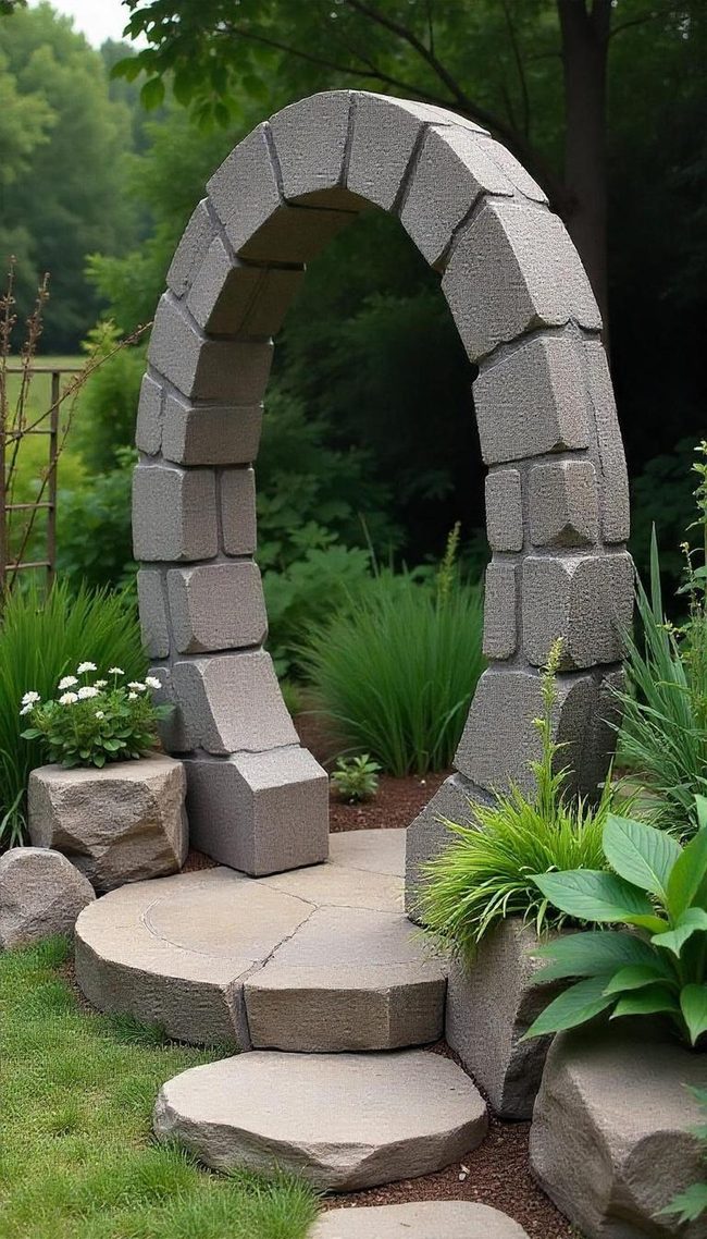 Stacked Stone Tower Outdoor Focal Point