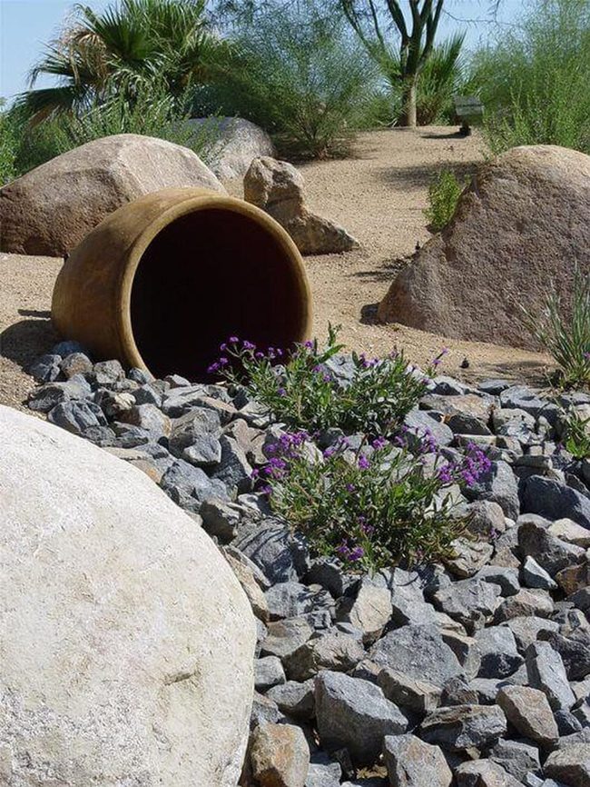 Cascading Stones Meet Bright Blooms