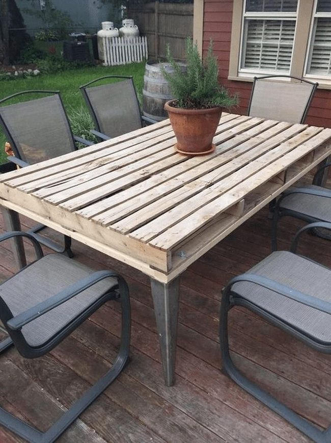 Light Wood Slab Dining Meets Metal