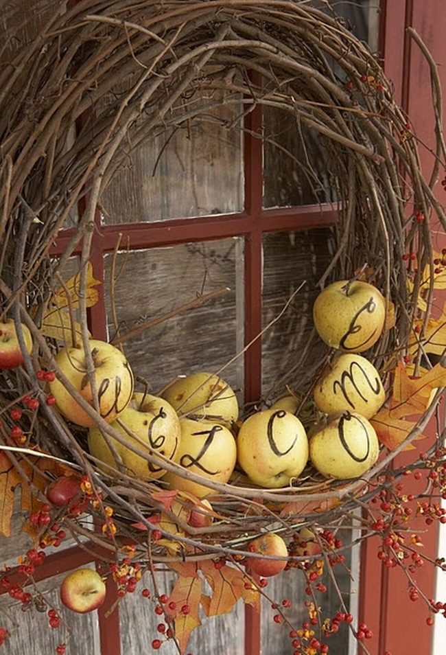 Yellow Apples Welcome Wreath
