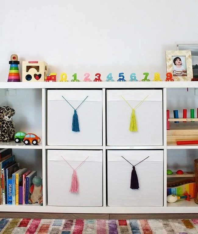 Bright Wooden Numbers Display Shelves