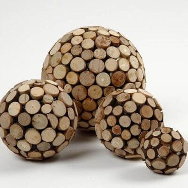 Wood Sphere Clusters Natural Beauty