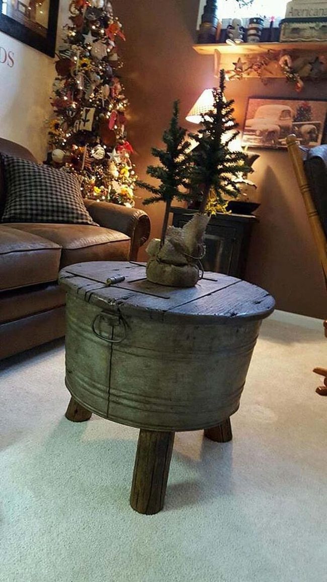 Galvanized Bucket Coffee Table