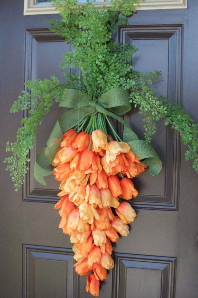 Orange Roses Carrot Wreath