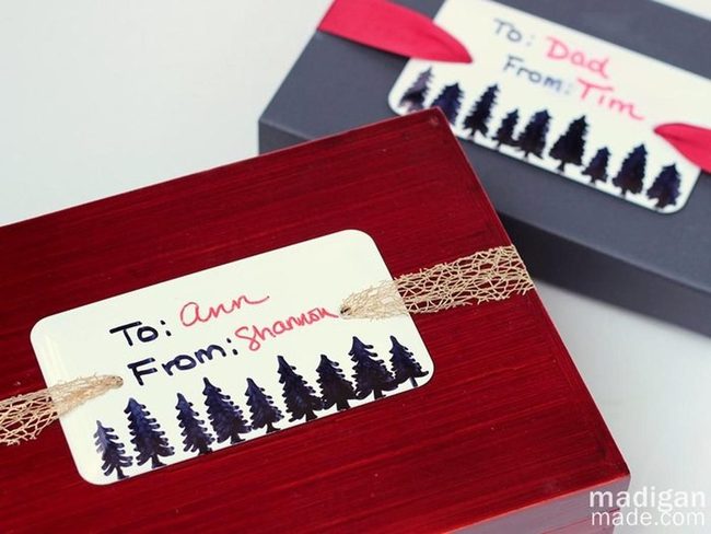 Red And Gray Gift Boxes With Hand-Drawn Details