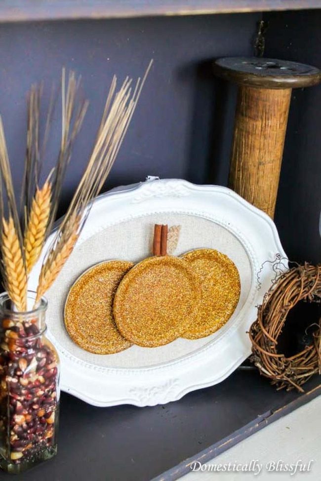 Gold Glitter Pumpkin Table Sparkle
