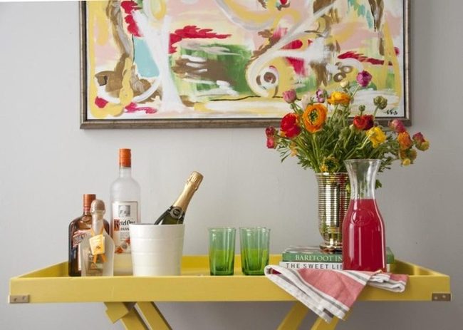 Yellow Tray Tables Statement Piece