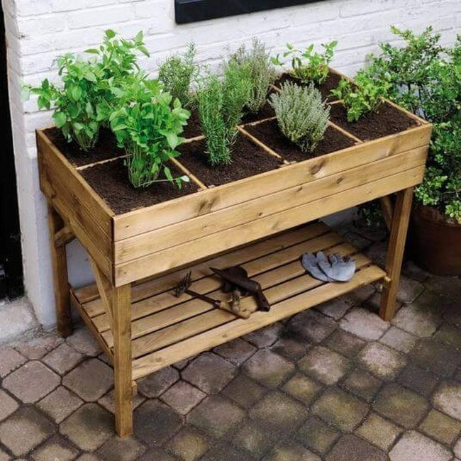 Stacked Wood Herb Tiers