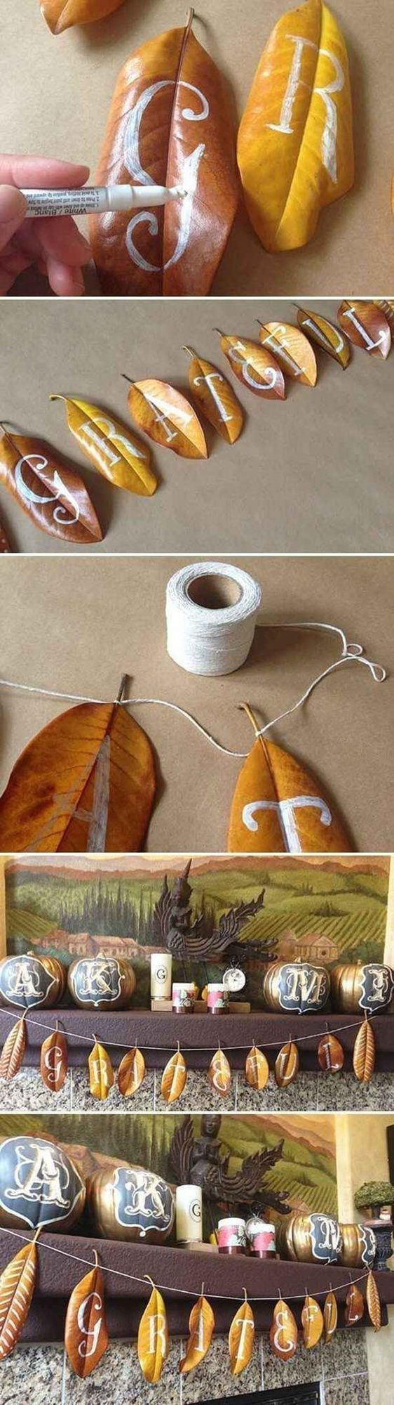 Painted Leaf Garland For Gatherings
