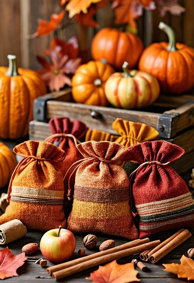 Autumn Spice Fabric Pouches