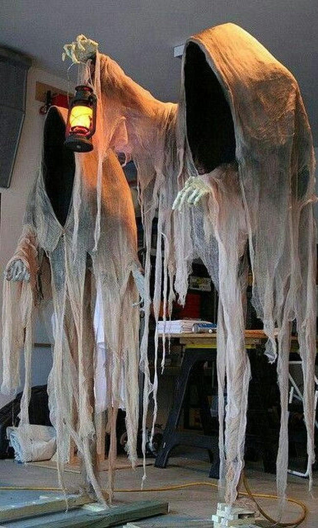 Cheesecloth Spirits With Glowing Eyes