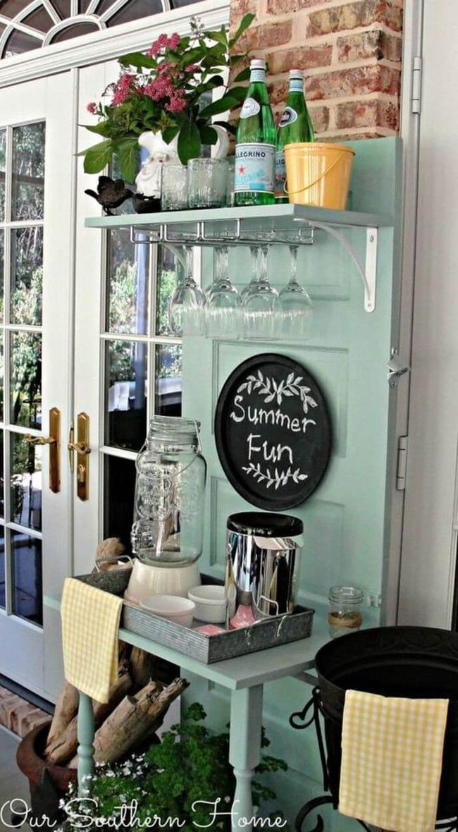 Weathered Door Outdoor Bar
