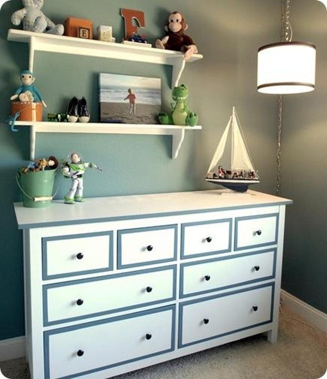 Green Walls, White Storage, Childhood Memories
