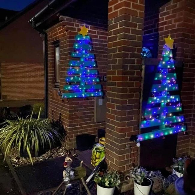Wooden Wall Trees With Fairy Lights