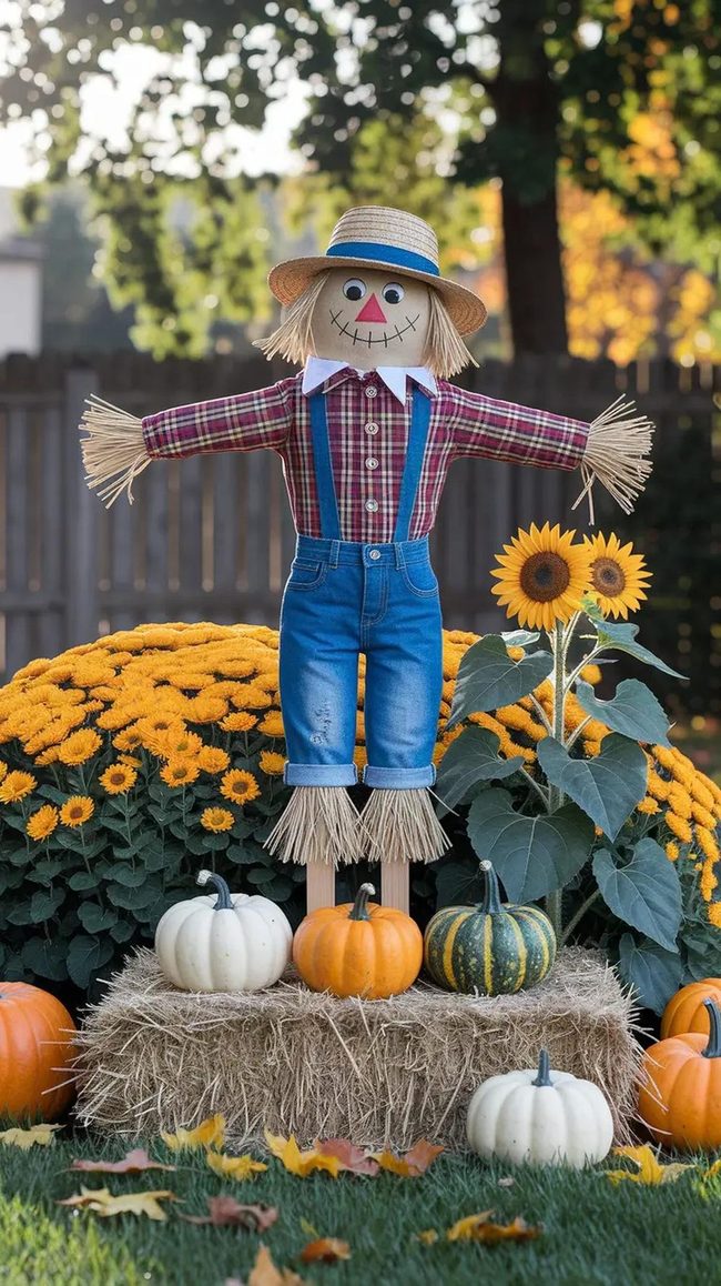 Plaid Scarecrows In Autumn Rust