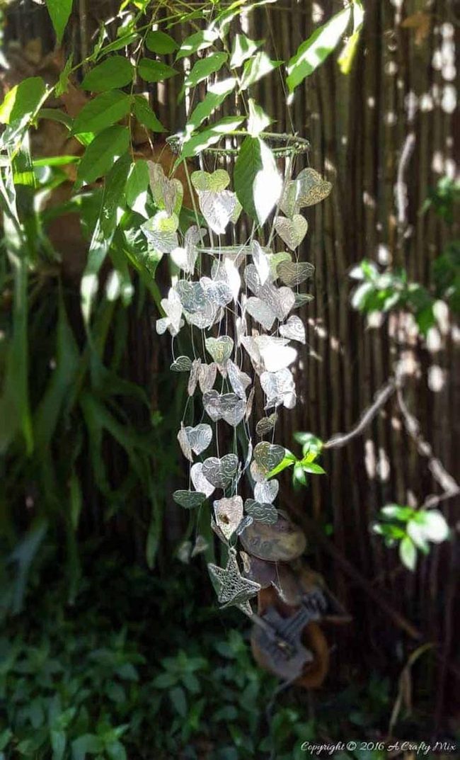 Reflective Heart Chain Chimes