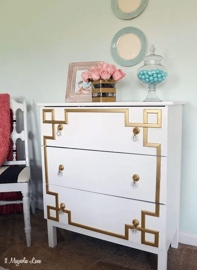 Geometric Gold Trim Sophistication