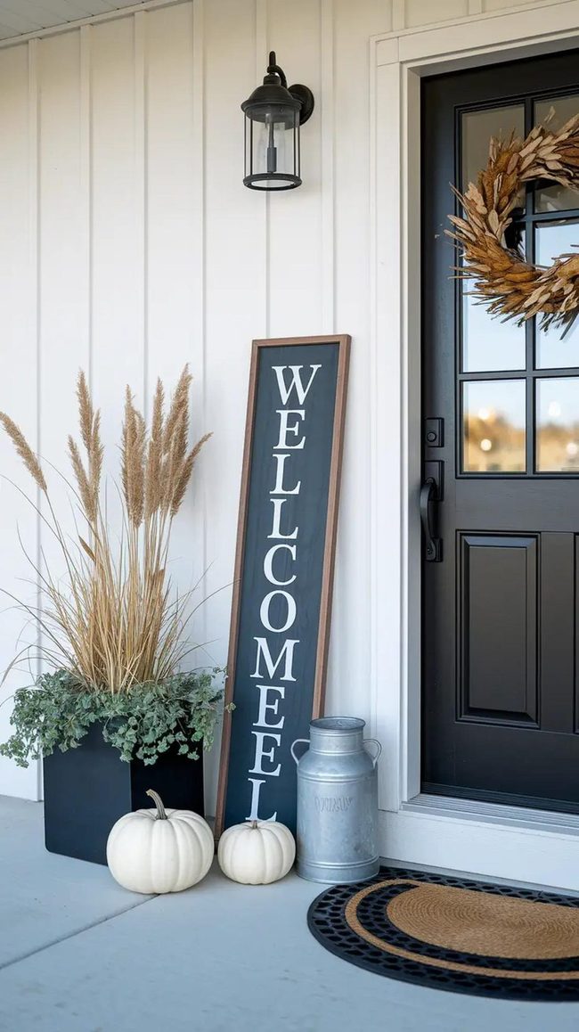Dried Grass Planters Frame Doorway