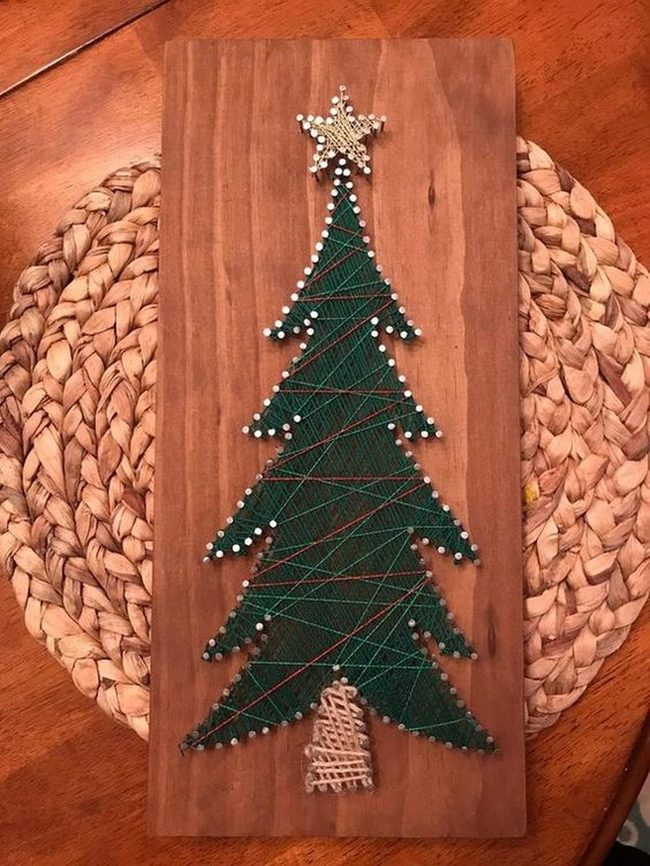 Golden Star Wood String Art
