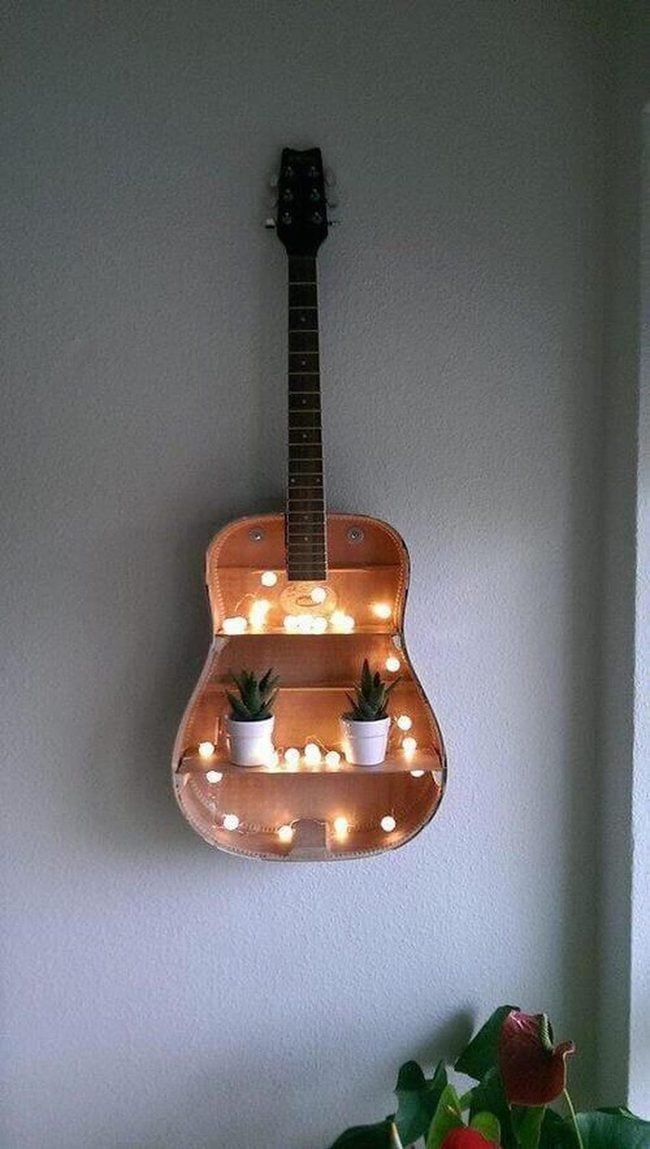 Acoustic Wall Garden With String Lights