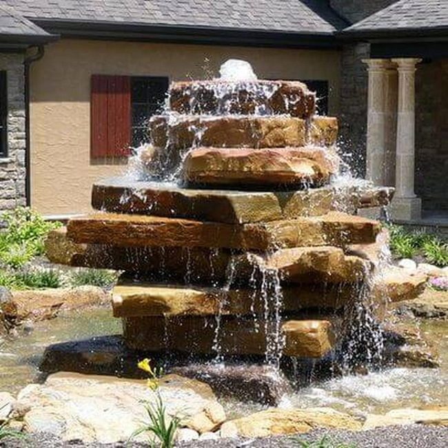 Cascading Stone Water Feature Garden