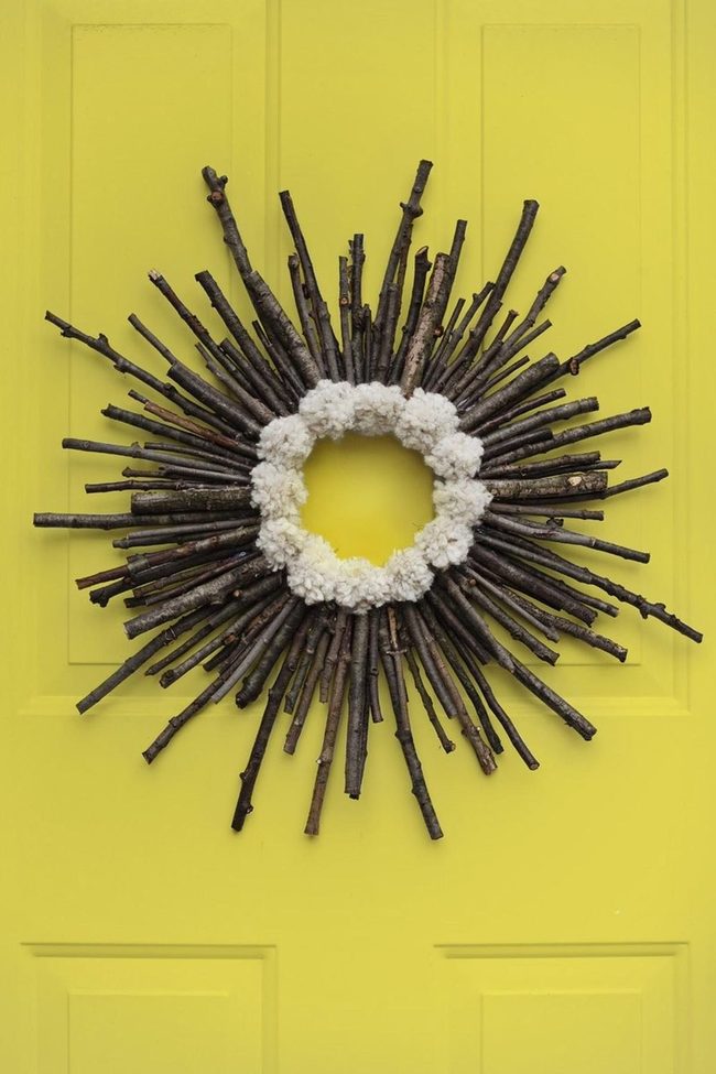 Yellow Wooden Sunburst Wall Art