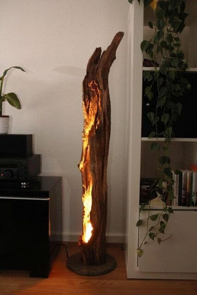 Driftwood Floor Lamp Natural Light