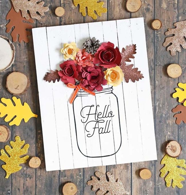 Mason Jar Fall Gatherings Sign