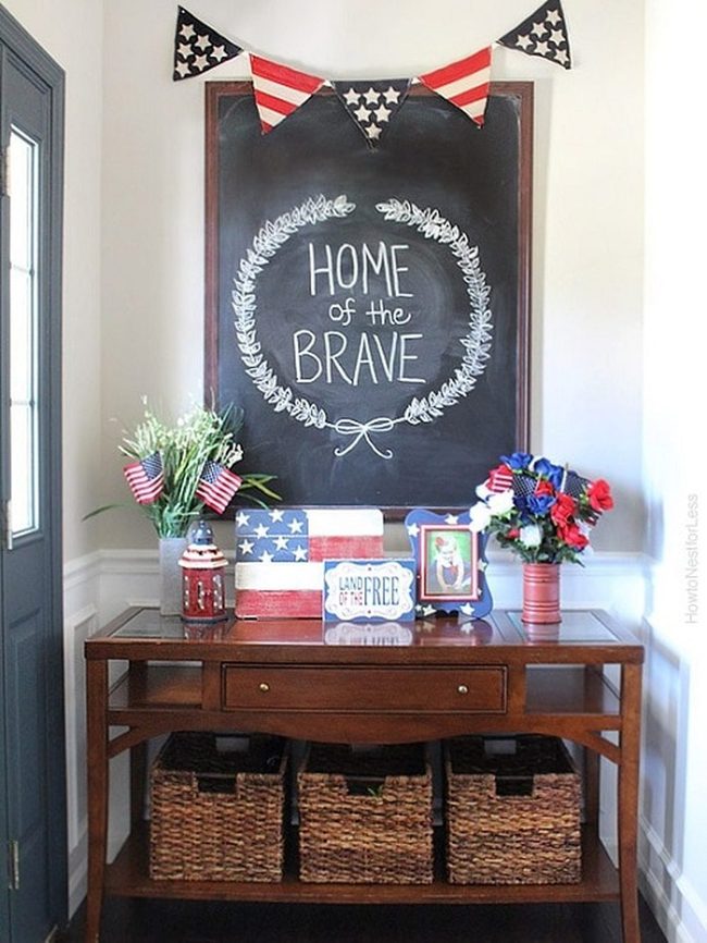 Red White Blue Chalkboard Statement